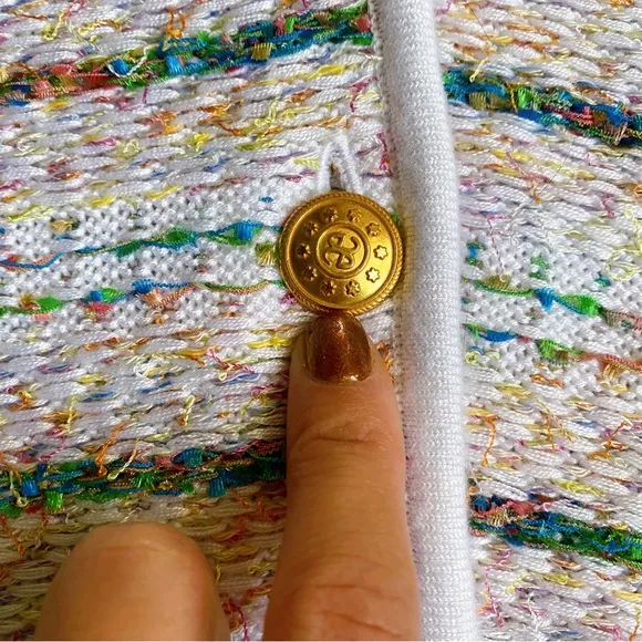 💐 ELEGANCE WHITE MULTI TWEED KNIT SWEATER BLAZER!