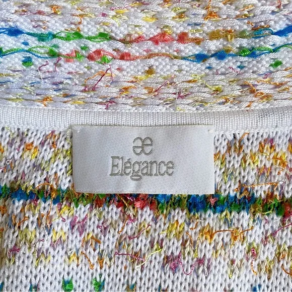💐 ELEGANCE WHITE MULTI TWEED KNIT SWEATER BLAZER!