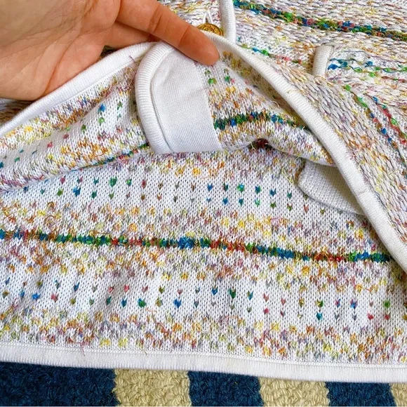 💐 ELEGANCE WHITE MULTI TWEED KNIT SWEATER BLAZER!