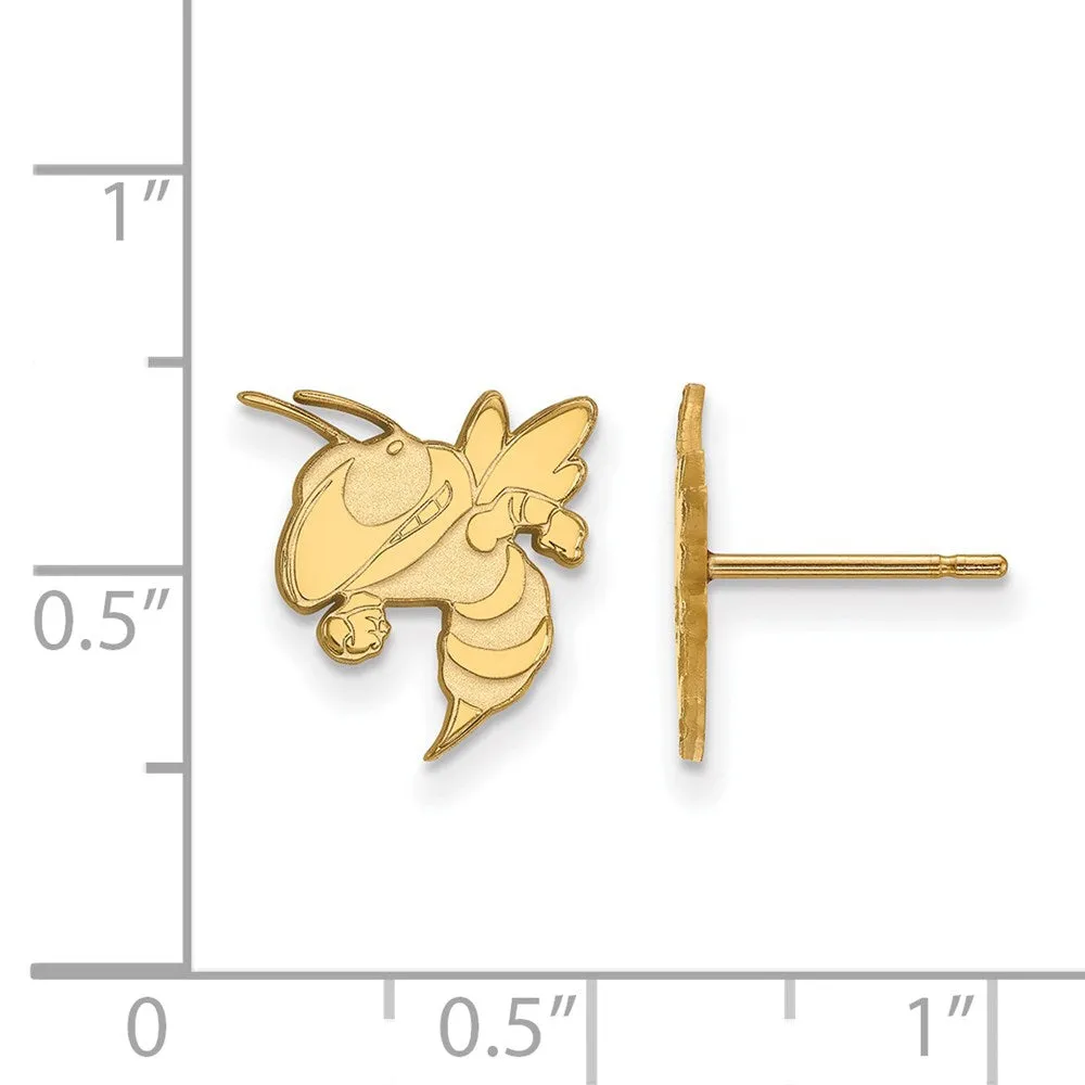 10k Gold Georgia Tech Yellow Jacket Small Post Earrings