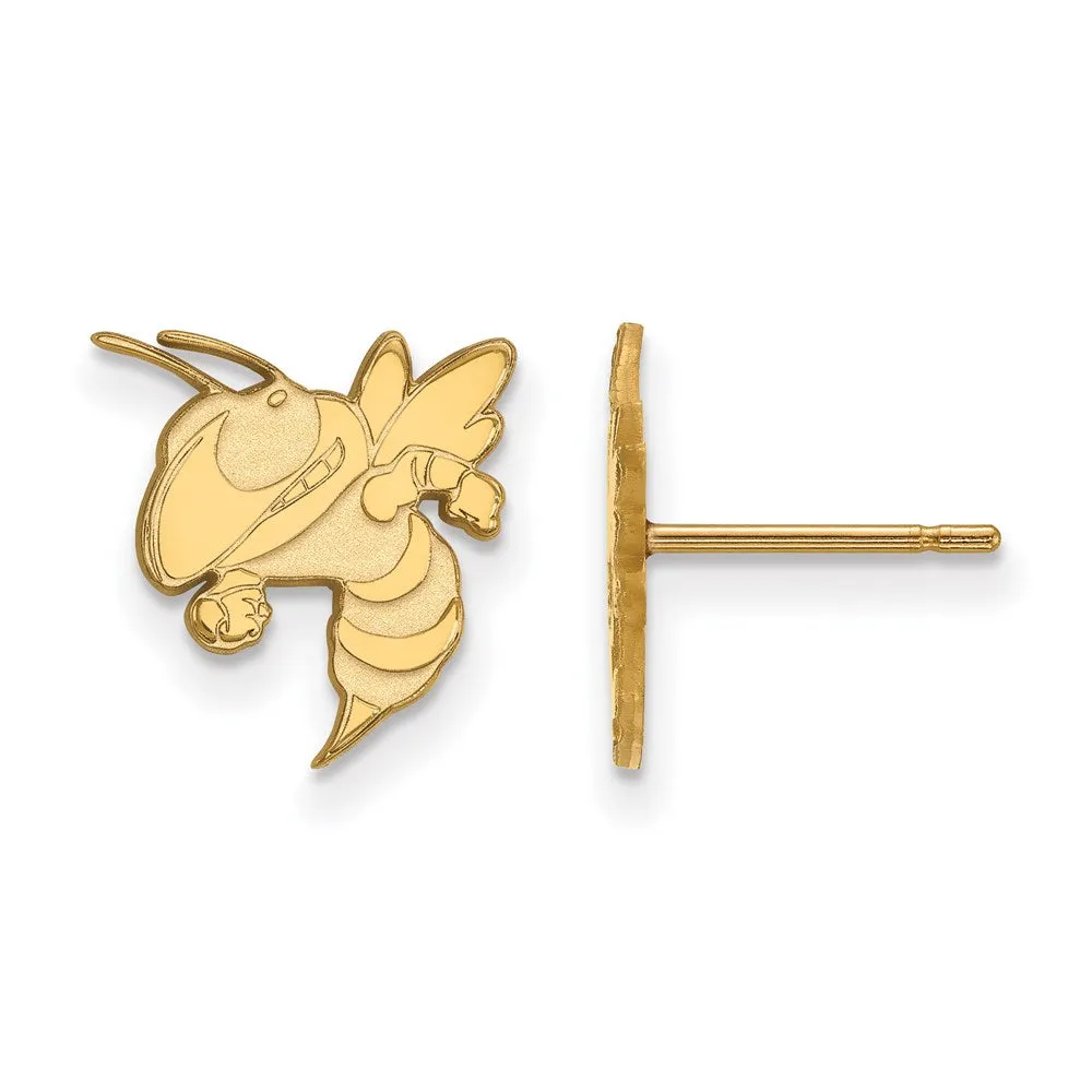 10k Gold Georgia Tech Yellow Jacket Small Post Earrings