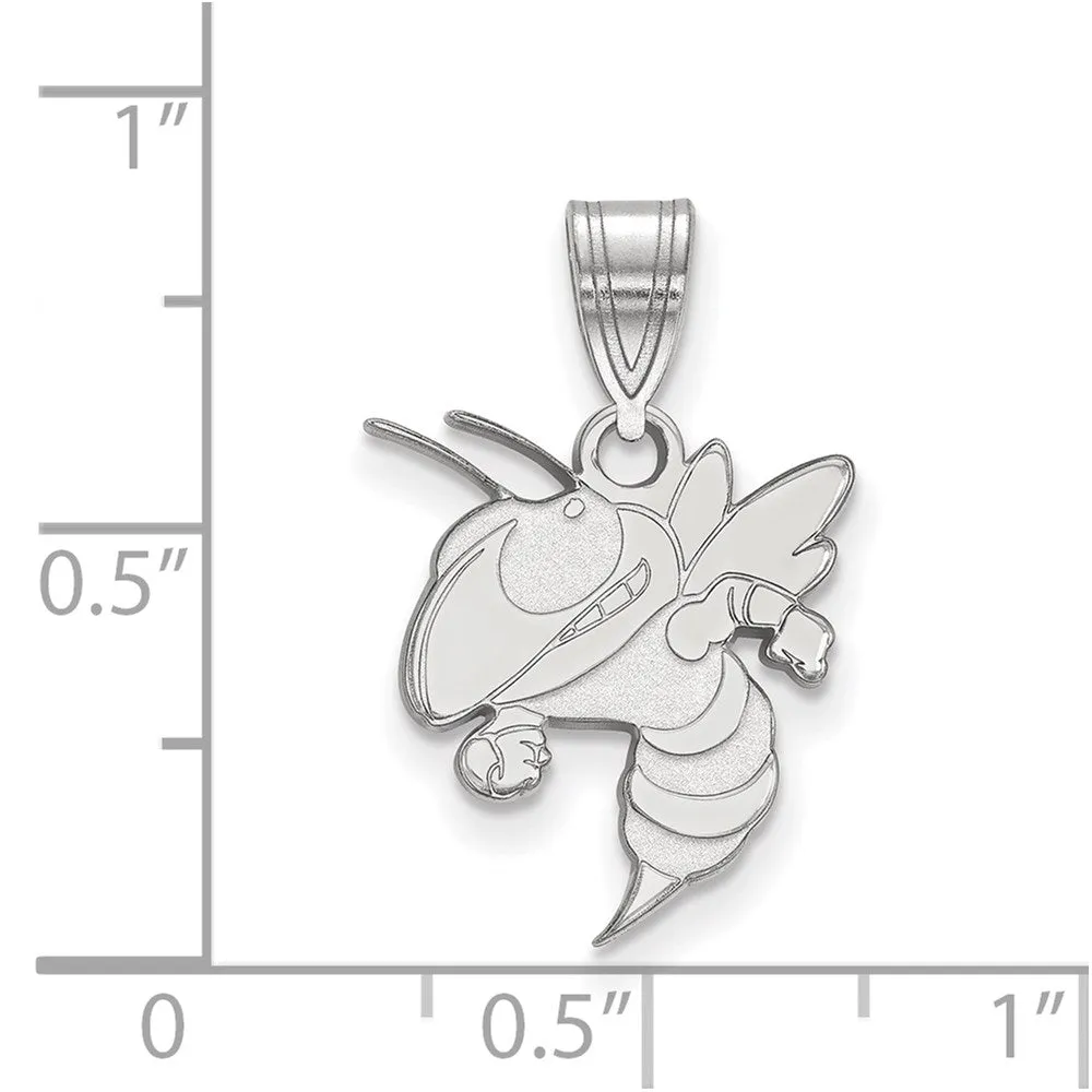 10K White Gold Georgia Institute of Technology Medium Pendant