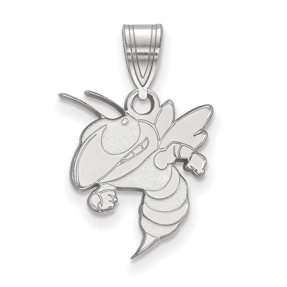 10K White Gold Georgia Institute of Technology Medium Pendant