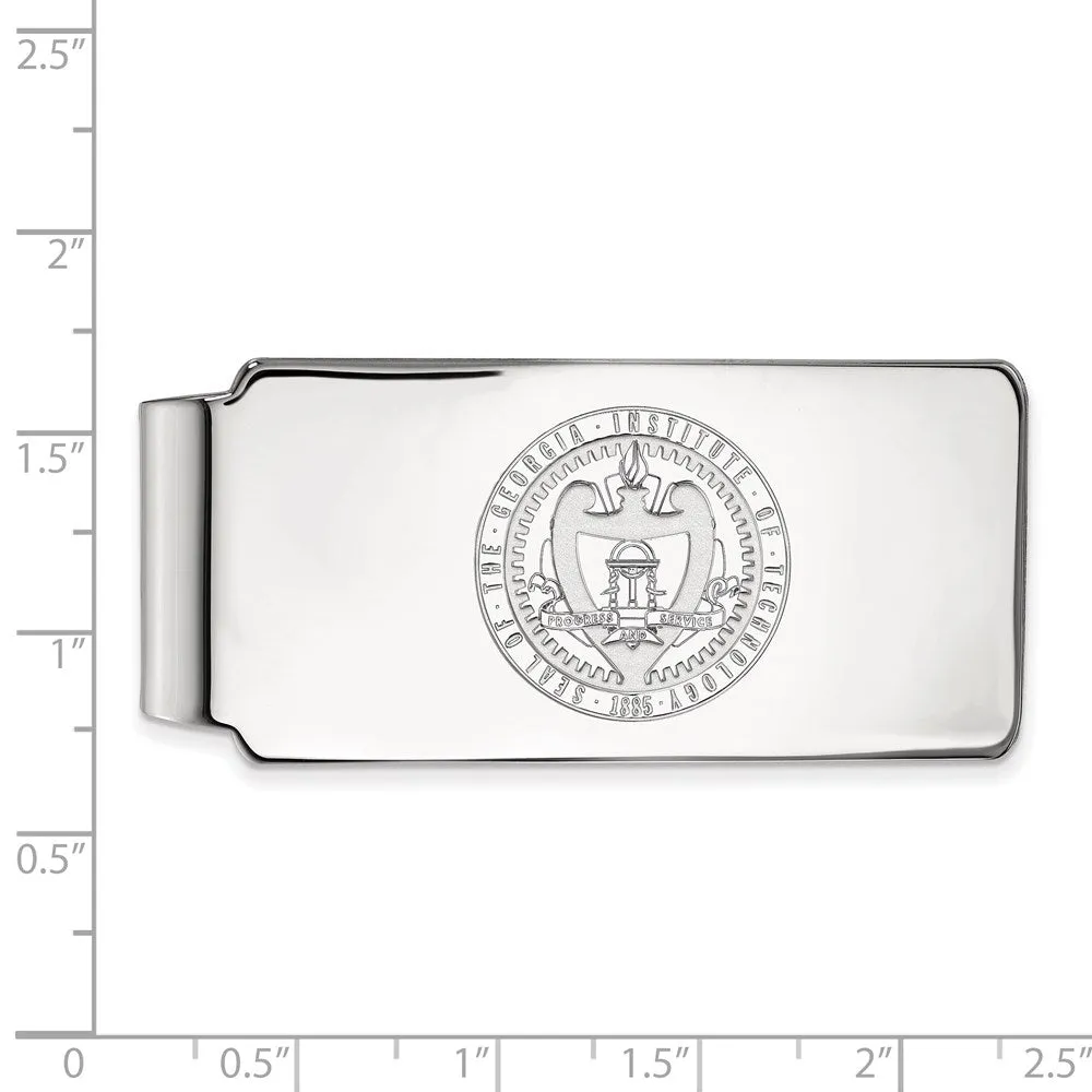 10K White Gold Georgia Institute of Technology Money Clip Crest