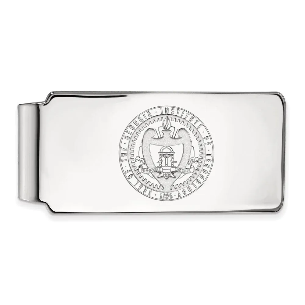 10K White Gold Georgia Institute of Technology Money Clip Crest