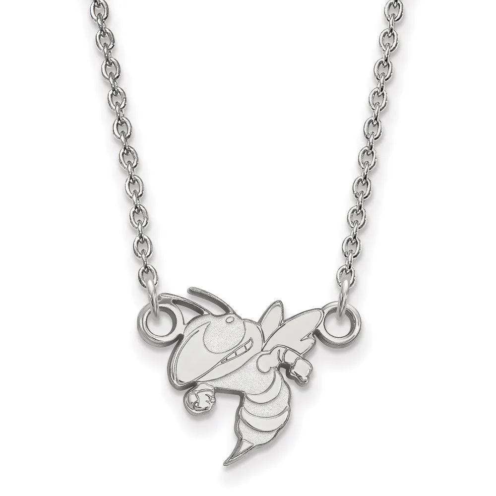 10K White Gold Georgia Institute of Technology Small Pendant wilth Necklace