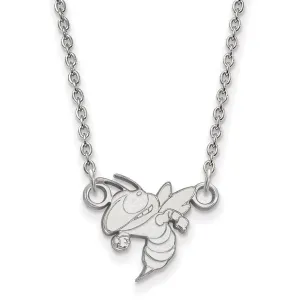10K White Gold Georgia Institute of Technology Small Pendant wilth Necklace