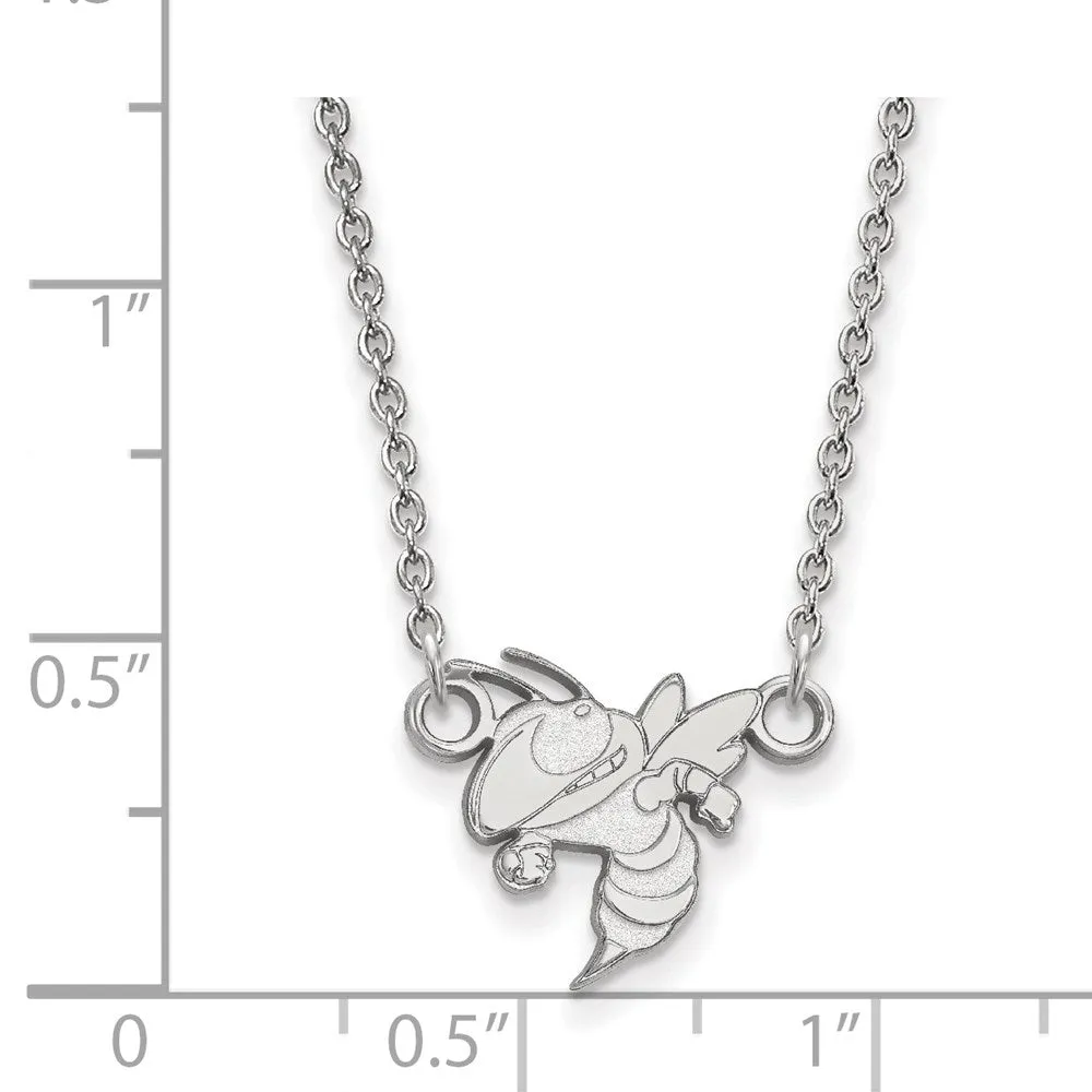 10K White Gold Georgia Institute of Technology Small Pendant wilth Necklace