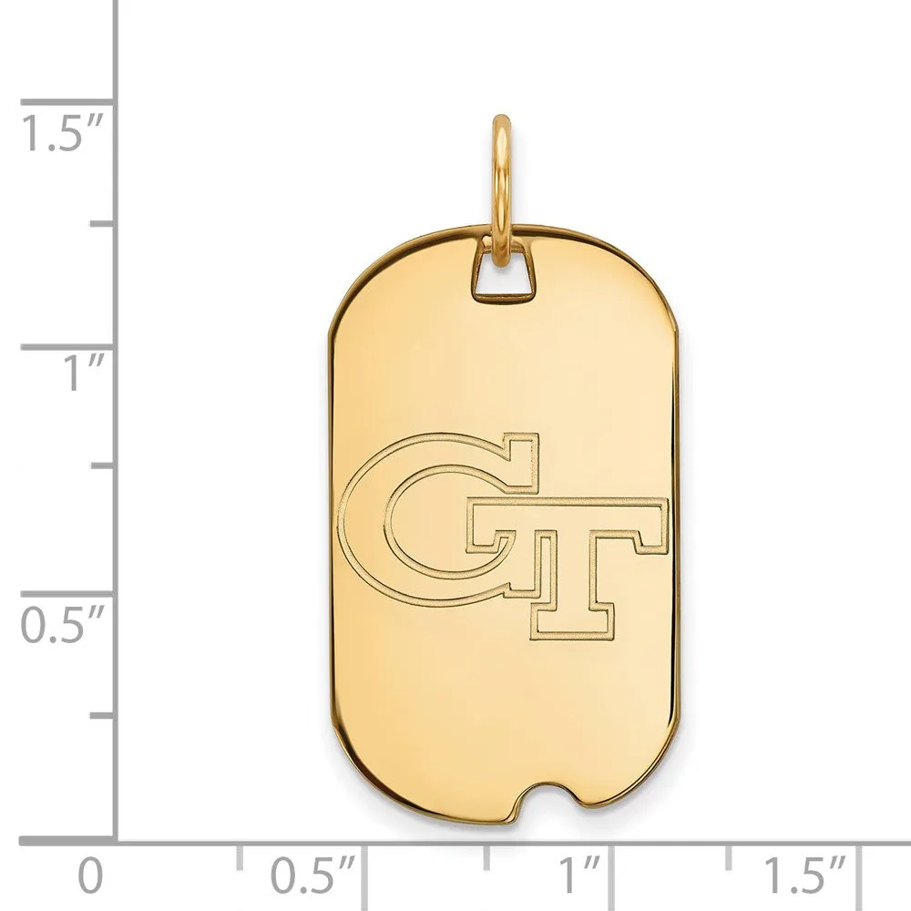 10K Yellow Gold Georgia Institute of Technology Small Dog Tag