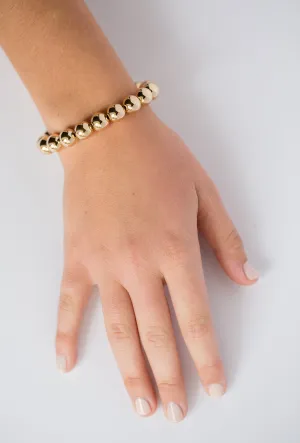 10mm 14k Yellow Gold Filled Bead Bracelet