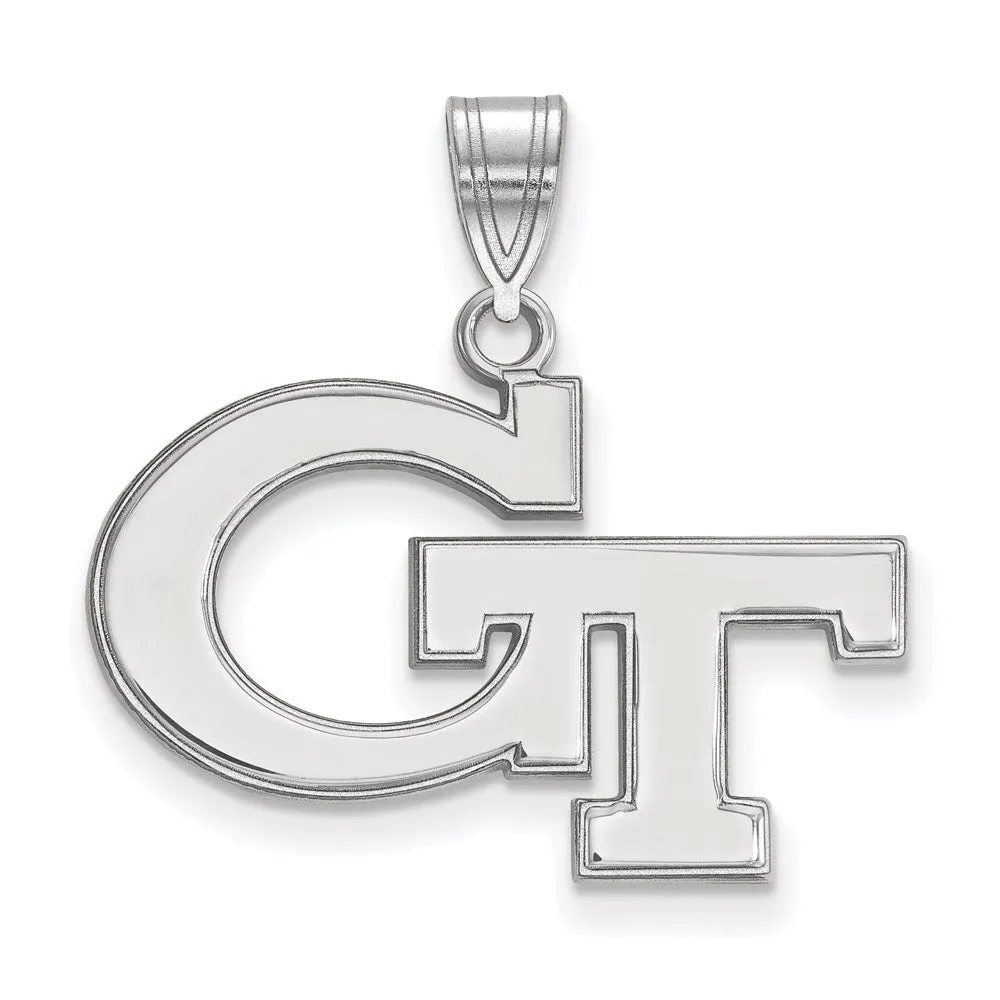 14k White Gold Georgia Institute of Technology Medium Pendant