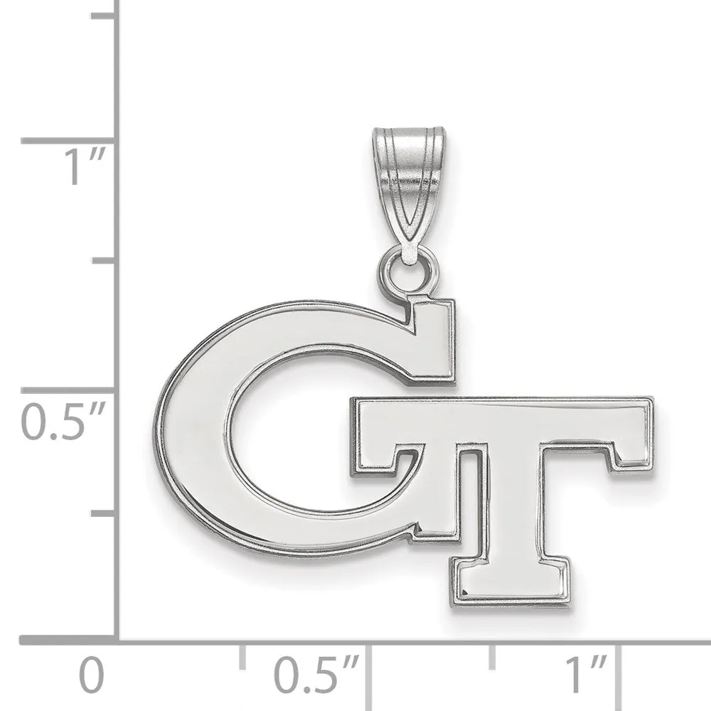 14k White Gold Georgia Institute of Technology Medium Pendant
