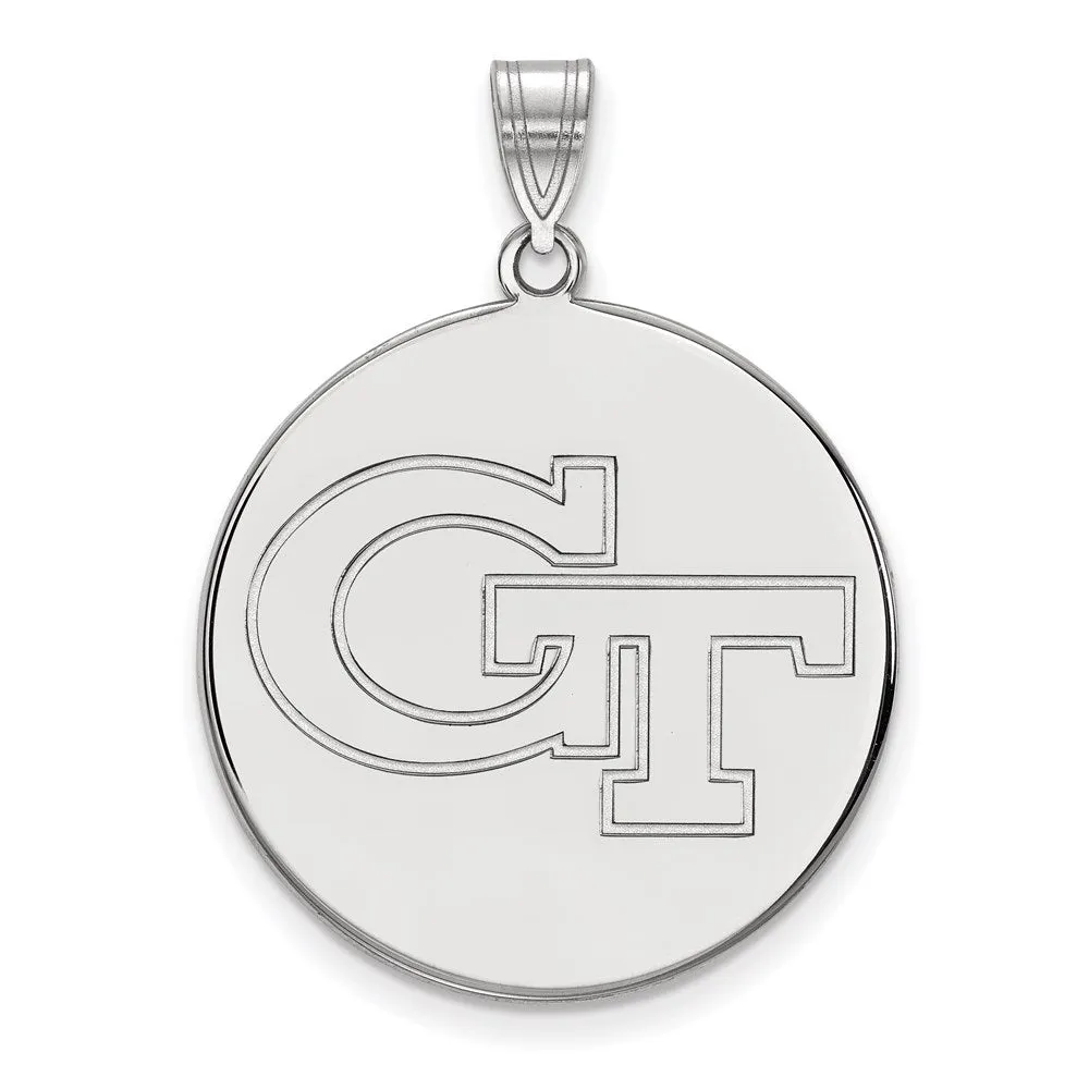 14k White Gold Georgia Institute of Technology XL Disc Pendant