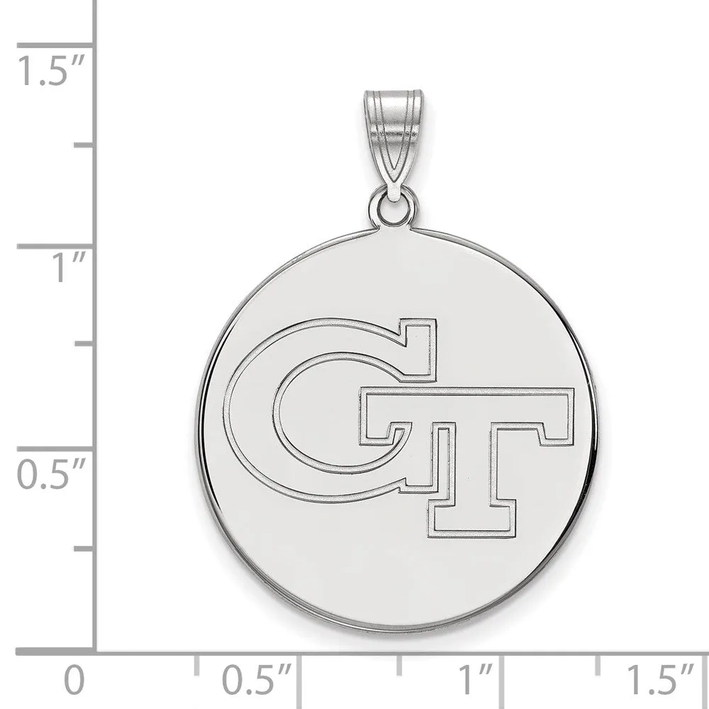 14k White Gold Georgia Institute of Technology XL Disc Pendant