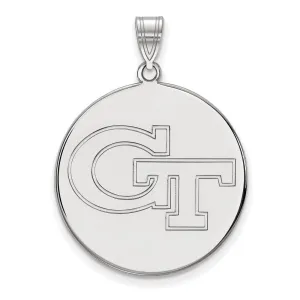 14k White Gold Georgia Institute of Technology XL Disc Pendant