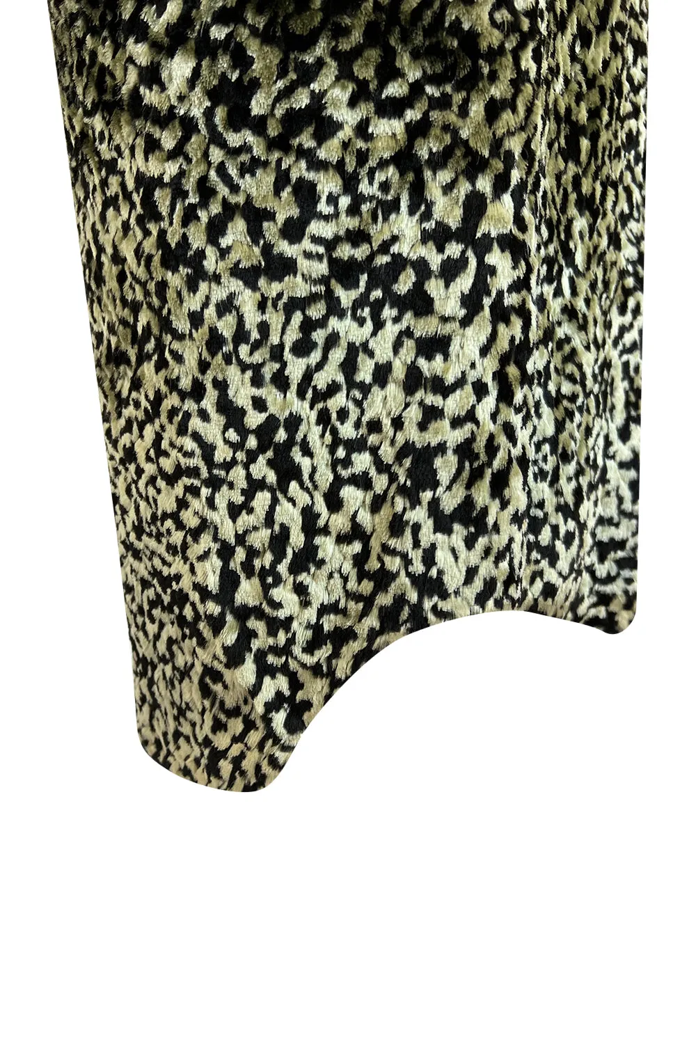 1994 Geoffrey Beene Leopard Print Chenille & Metallic Netting Dress