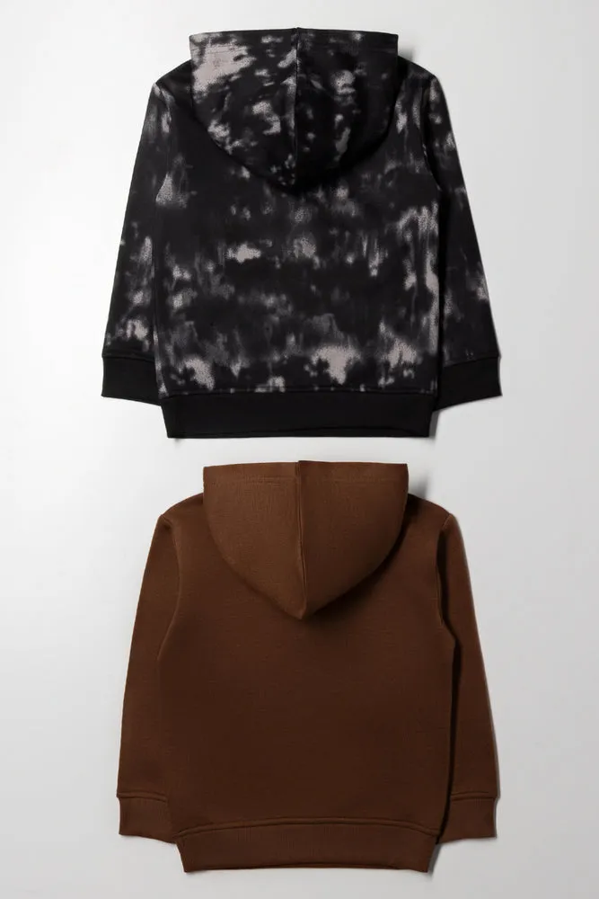 2 Pack Hoodies Black And Brown