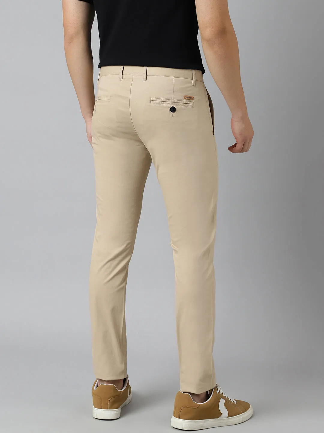2 Way Stretch Chinos in Beige- Slim Fit