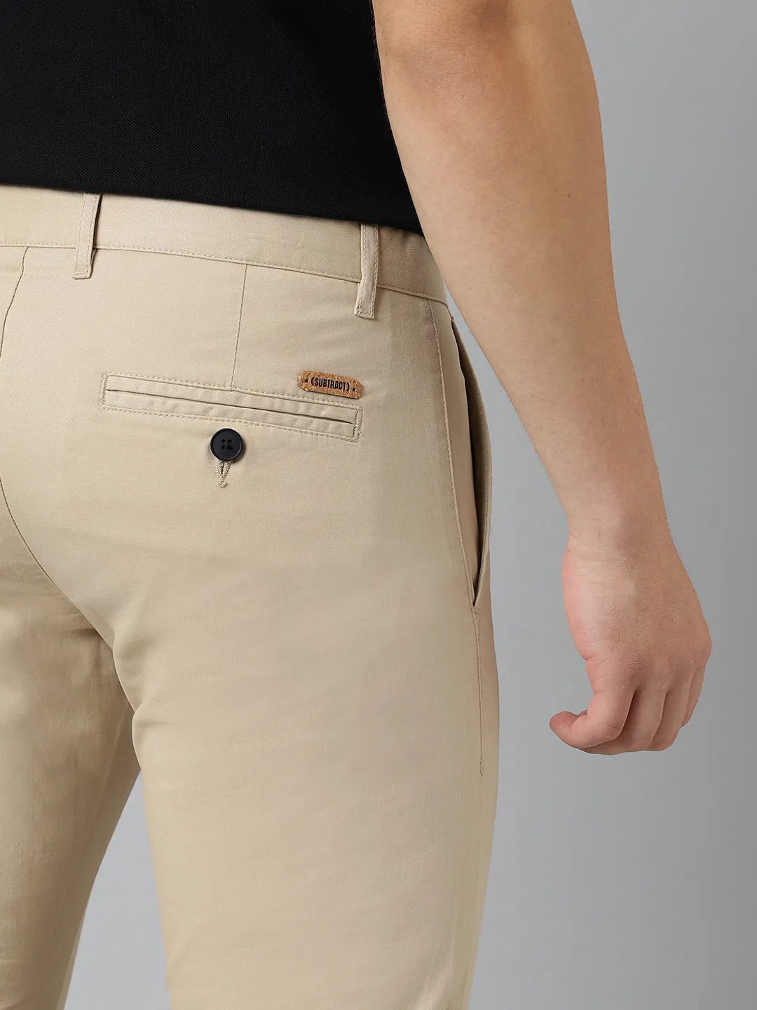 2 Way Stretch Chinos in Beige- Slim Fit