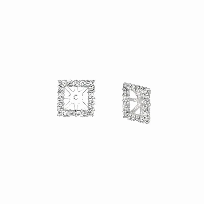 6MM SQUARE DIAMOND EARRING JACKETS 14K GOLD (0.67 CTW)
