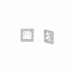 6MM SQUARE DIAMOND EARRING JACKETS 14K GOLD (0.67 CTW)