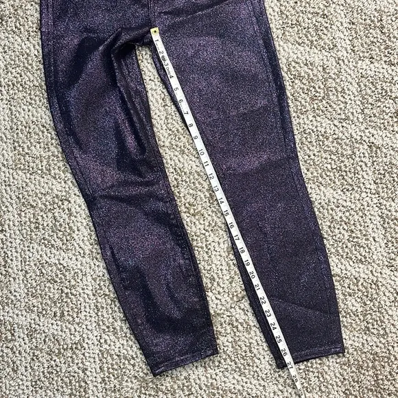 7 FOR ALL MANKIND HIGH WAIST SKINNY JEANS PURPLE GLITTER STRETCHY SIZE 28