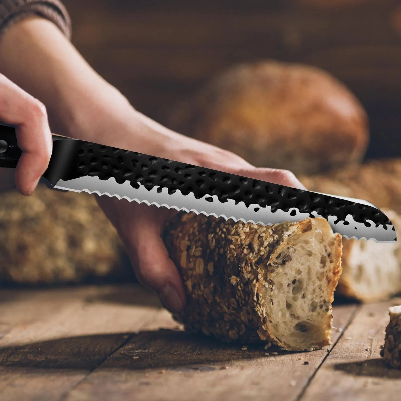 8 inch Bread Knife Hand Forged Stainless Steel Professional Sharp Cake Cutter
