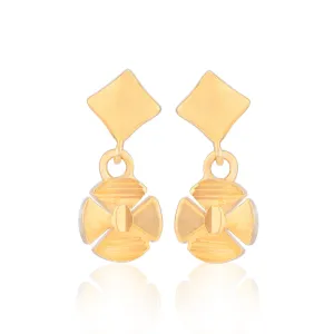 925 Sterling Silver Angled Wheel Dangler Earrings for Women