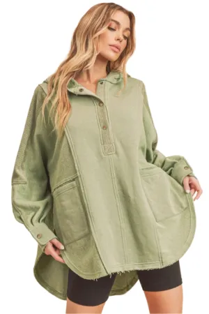 Aemi   Co Slit Half Snap Oversize Hoodie