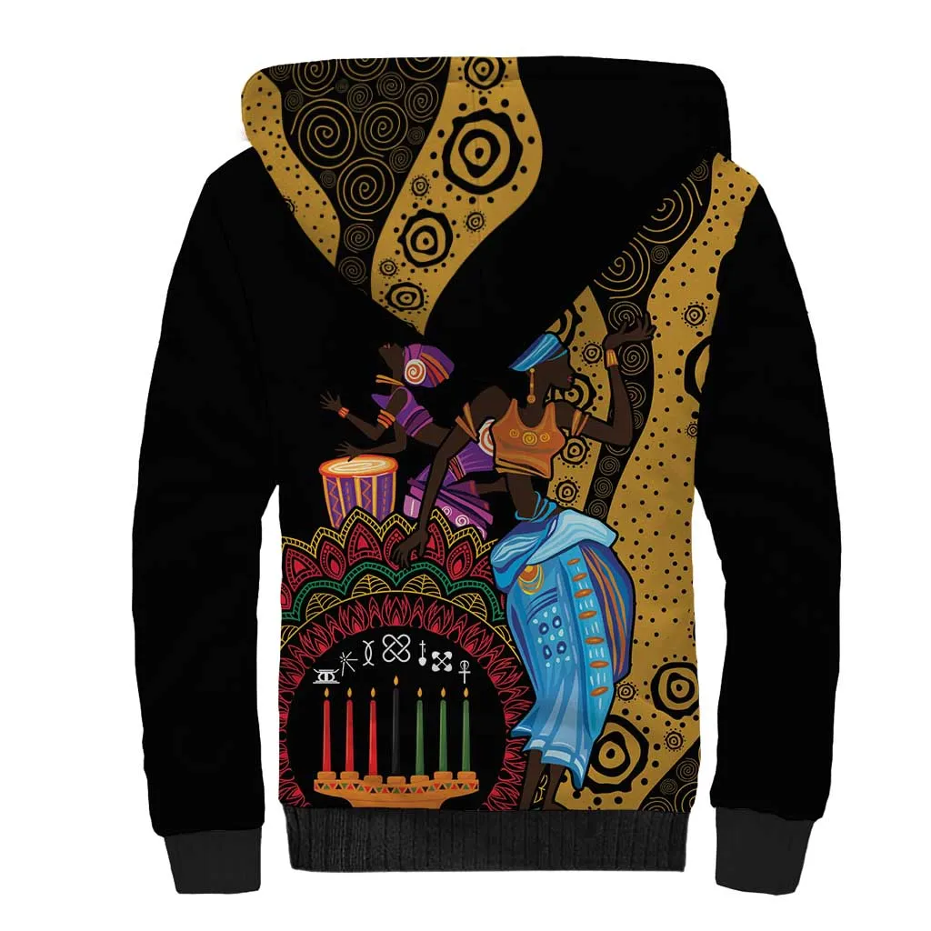 Africa Happy Kwanzaa Sherpa Hoodie Tribal Dance LT7