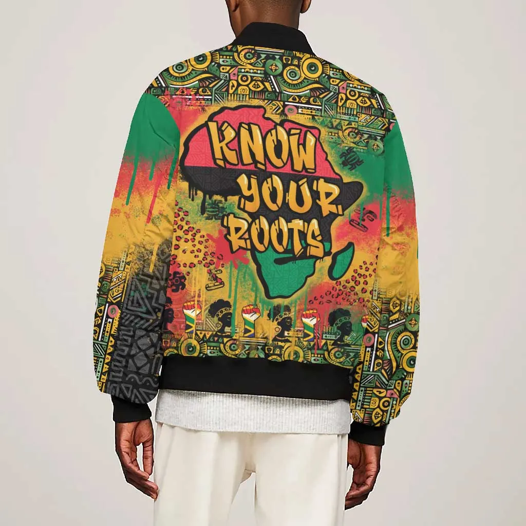 Africa Map Graffiti Bomber Jacket Know You Roots Art Style DT03