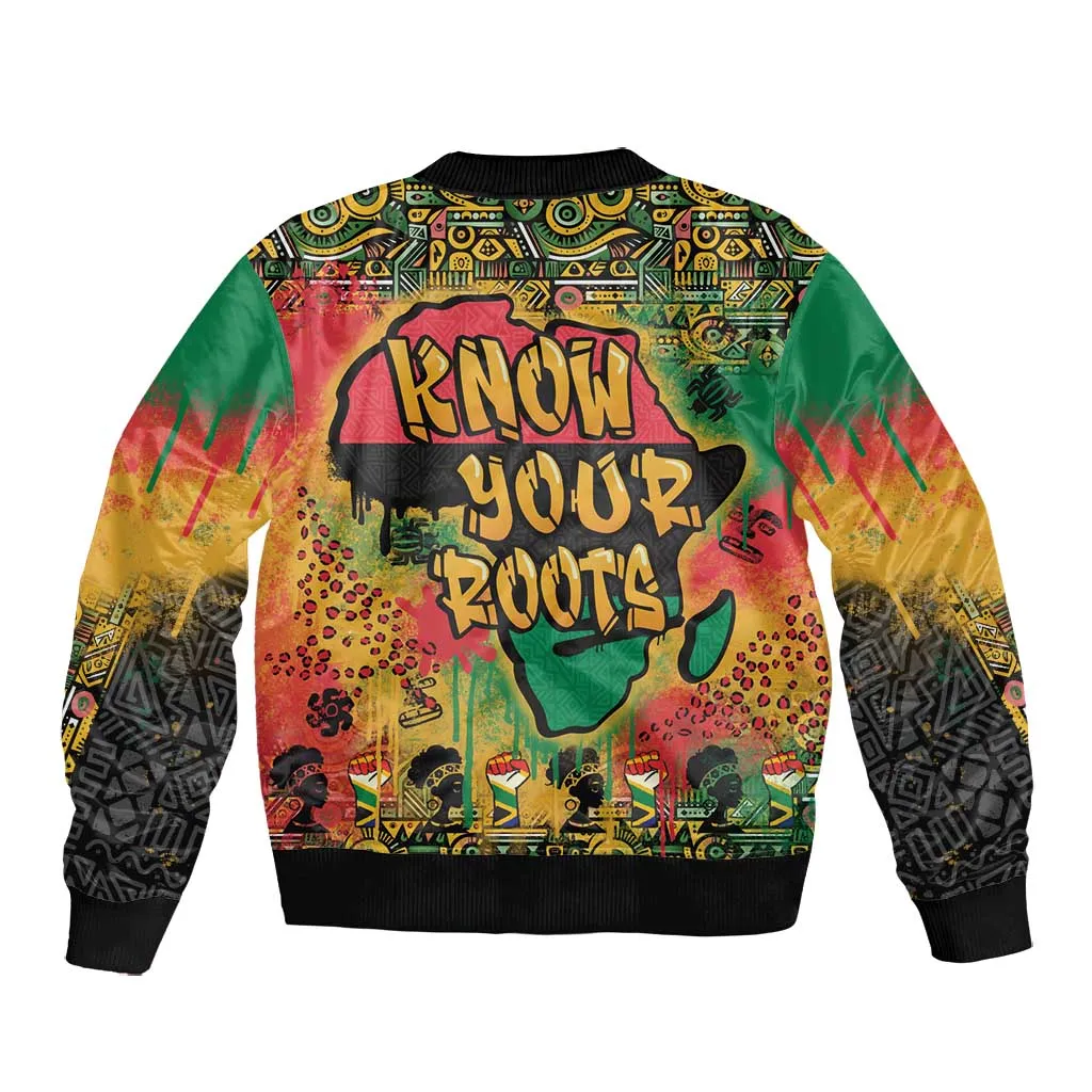 Africa Map Graffiti Bomber Jacket Know You Roots Art Style DT03