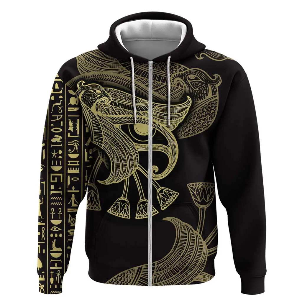 Afro Egypt Zip Hoodie Horus Eyes Egyptian God DT03