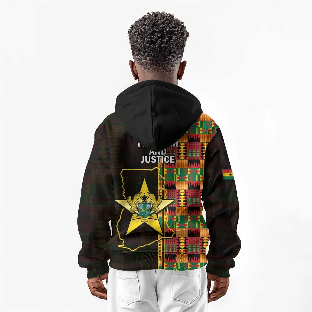 Afro Ghana Independence Day Kid Hoodie Ghanaian 1957 Kente Pattern LT14
