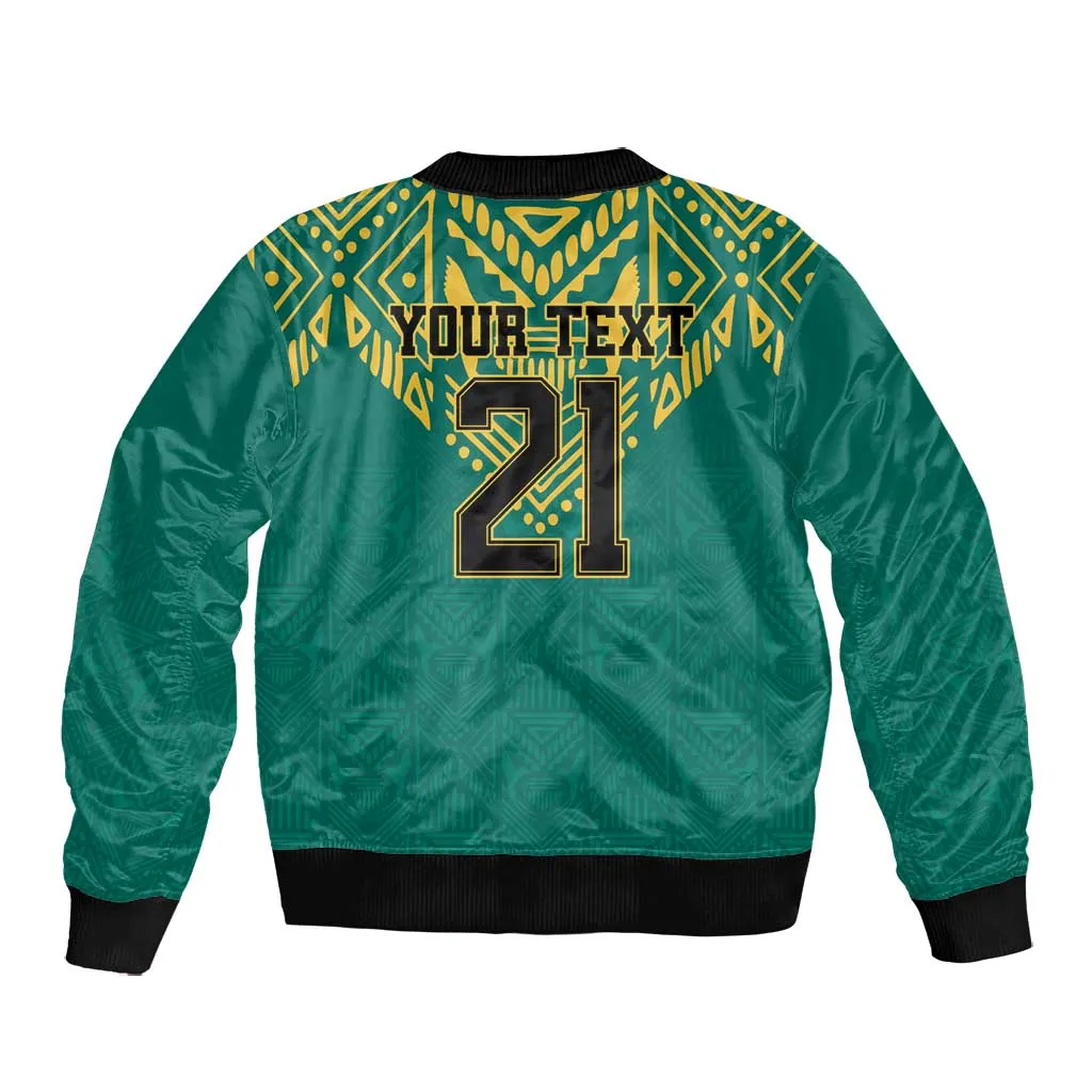 Afro-Jamaicans Tribal Custom Football Bomber Jacket Green Style LT9