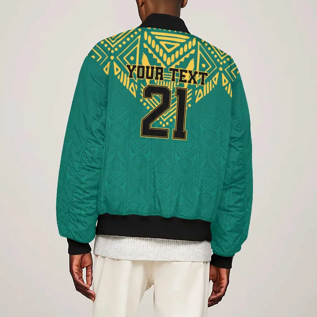 Afro-Jamaicans Tribal Custom Football Bomber Jacket Green Style LT9