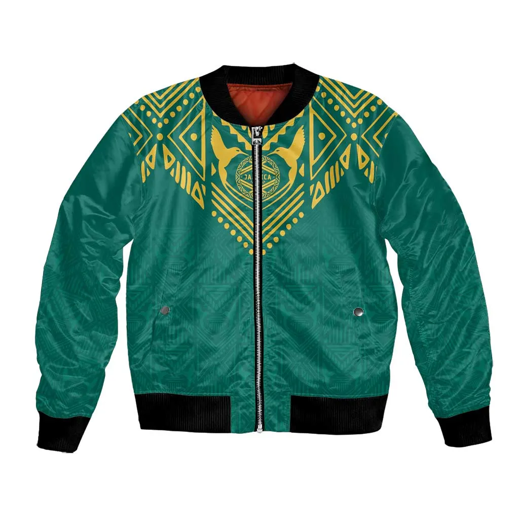 Afro-Jamaicans Tribal Custom Football Bomber Jacket Green Style LT9