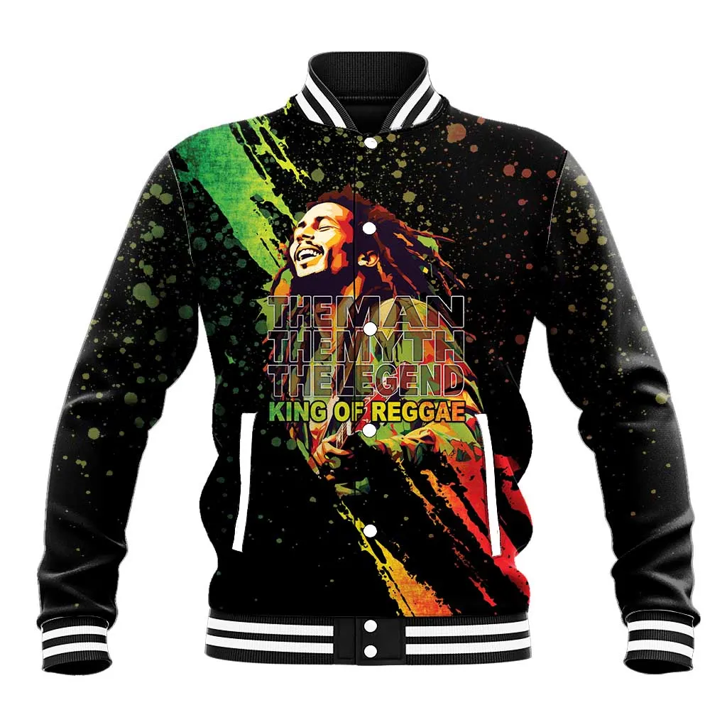 Afro Legend Bob Baseball Jacket One Love Heart Destiny LT05