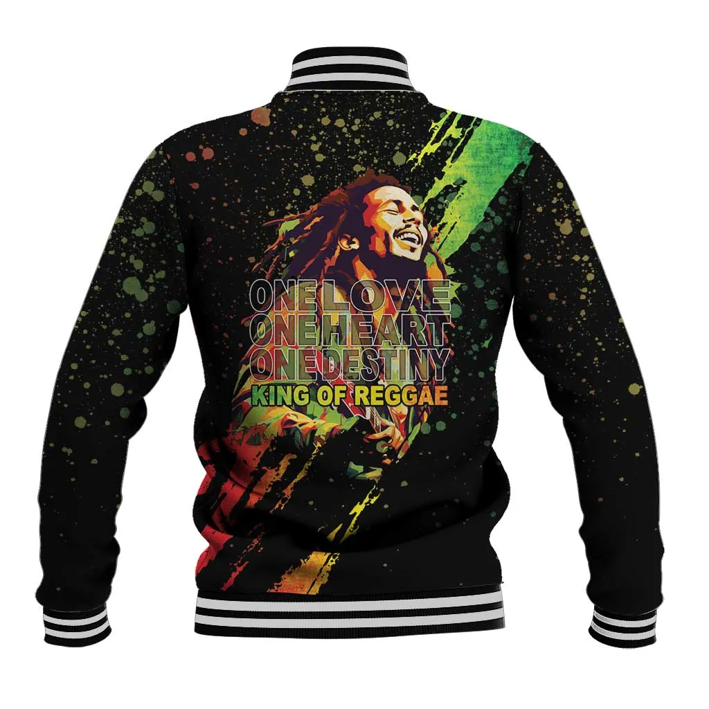 Afro Legend Bob Baseball Jacket One Love Heart Destiny LT05