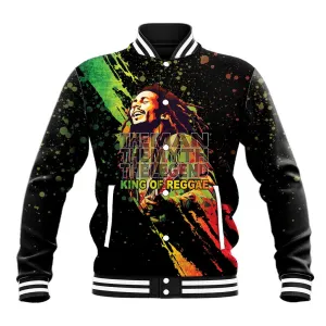Afro Legend Bob Baseball Jacket One Love Heart Destiny LT05