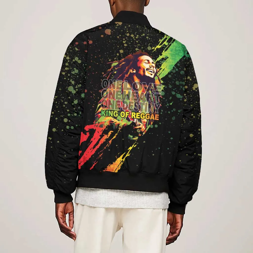 Afro Legend Bob Bomber Jacket One Love Heart Destiny LT05