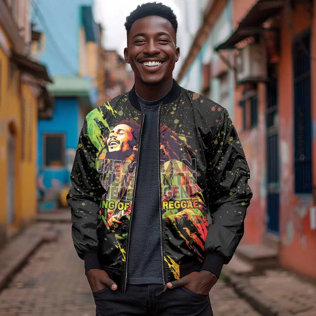 Afro Legend Bob Bomber Jacket One Love Heart Destiny LT05