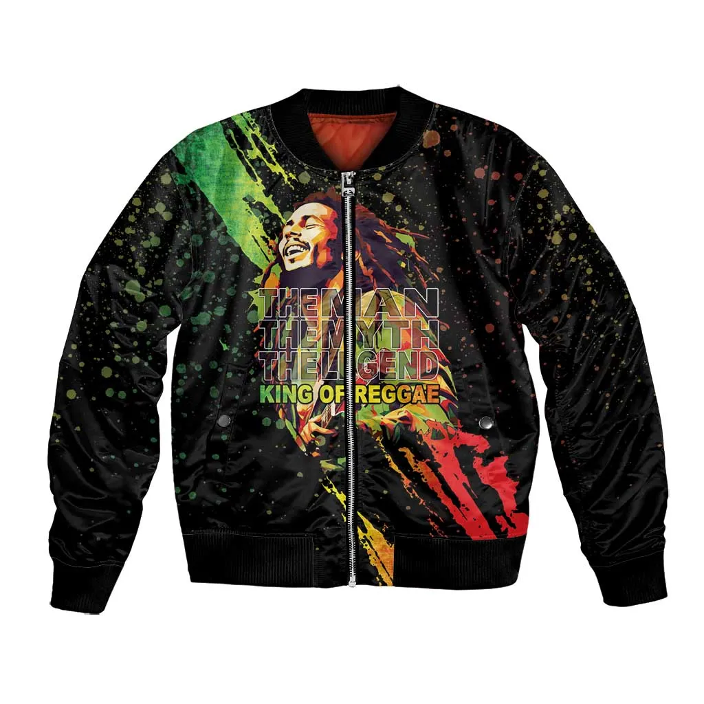 Afro Legend Bob Bomber Jacket One Love Heart Destiny LT05