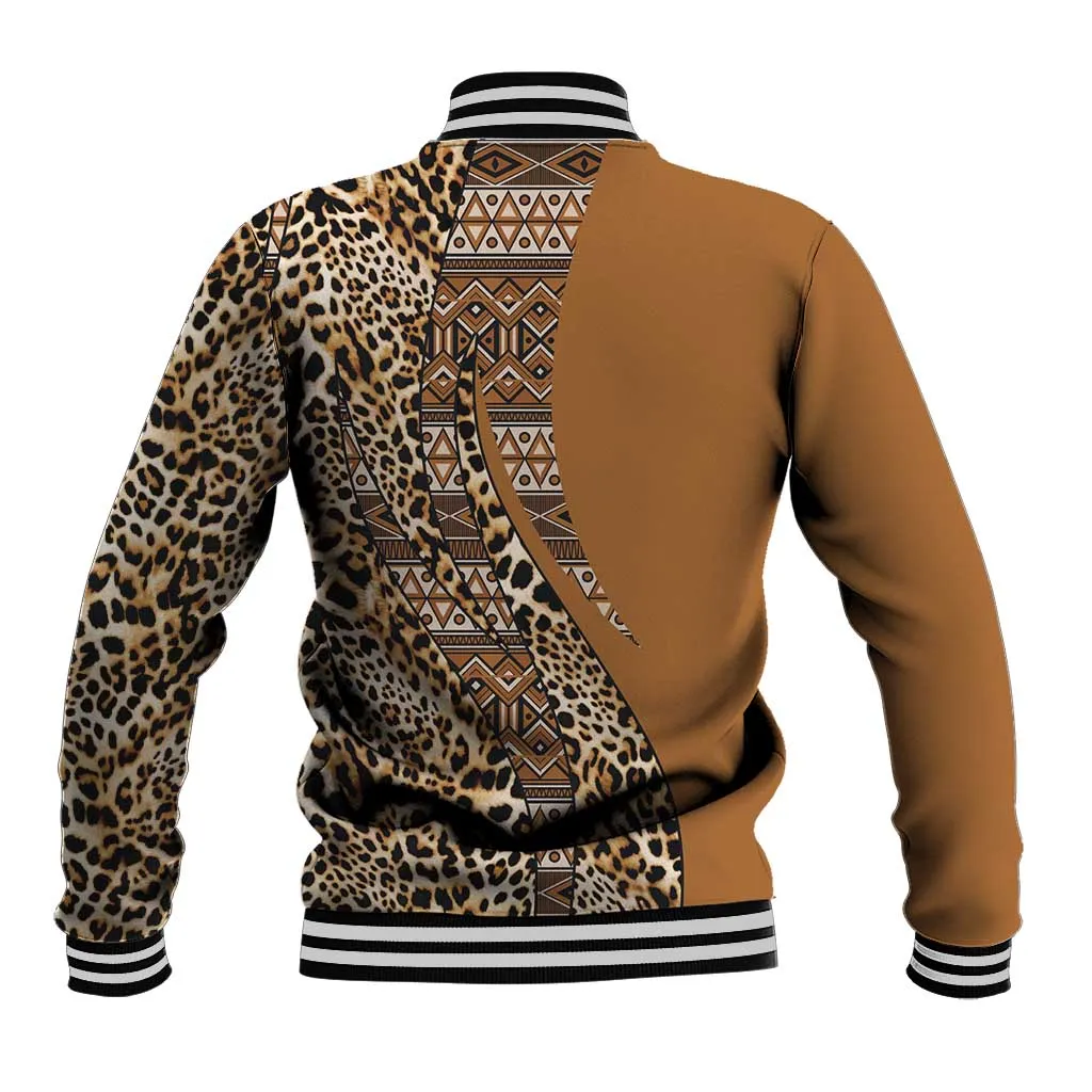 Afro Leopard Mix Native Tribal Pattern Baseball Jacket LT9