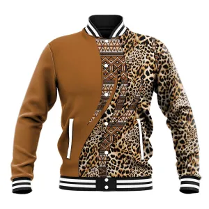 Afro Leopard Mix Native Tribal Pattern Baseball Jacket LT9