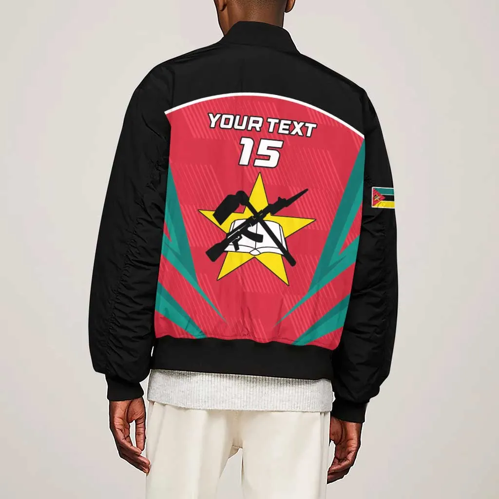 Afro Mozambique Football Custom Sleeve Zip Bomber Jacket Go Os Mambas LT15