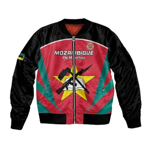 Afro Mozambique Football Custom Sleeve Zip Bomber Jacket Go Os Mambas LT15