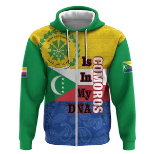 Afro Paisley Udzima wa Komori Zip Hoodie Comoros Is In My DNA LT14