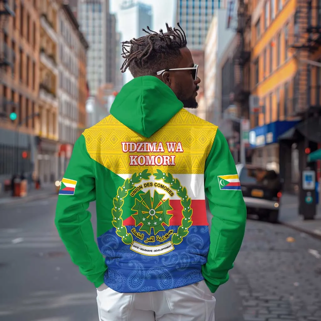 Afro Paisley Udzima wa Komori Zip Hoodie Comoros Is In My DNA LT14
