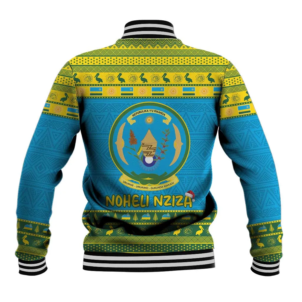 Afro Rwanda Christmas Baseball Jacket Noheli Nziza Coat Of Arms - African Pattern LT15